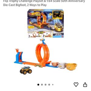 Hot Wheels Stunt Track Set with Blue and Orange Loop